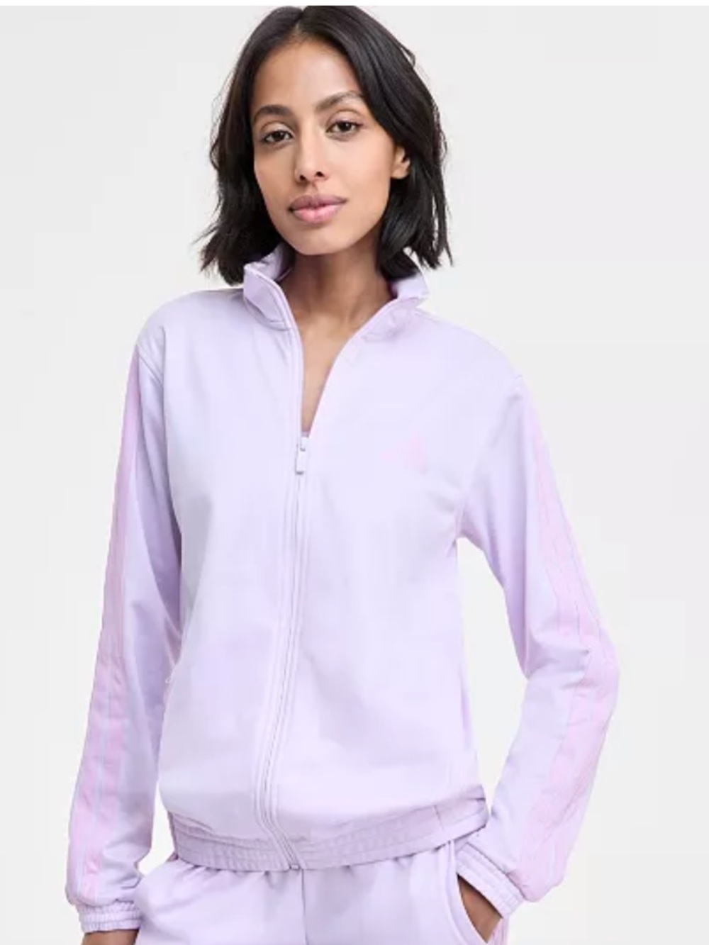 NWT Adidas Women's Lavender & Pink Tricot 3-Stripes Track Jacket Size Small